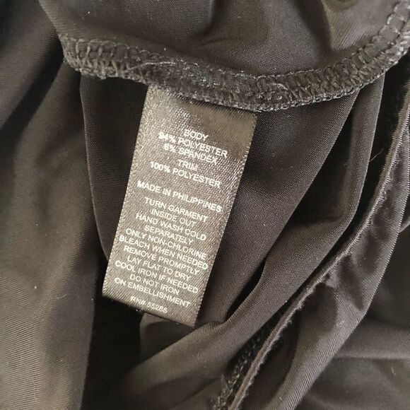 Express Black Rhinestone Sheer Panel Tank - Picture 5 of 5